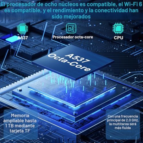 2026 Tablet Android 15 Octa Core con 64GB RAOM +2TB TF Tablet 10 Pulgadas|5G + 2.4G WiFi | FHD | GMS | Bluetooth 5.0 | 8MP + 5MP | Tipo C, Tablet táctil con funda, teclado y ratón, color negro