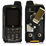 Turtleback Sonim XP6 Heavy Duty Fitted Phone Case - Made in USA (Black Leather / Rotating Metal Clip)
