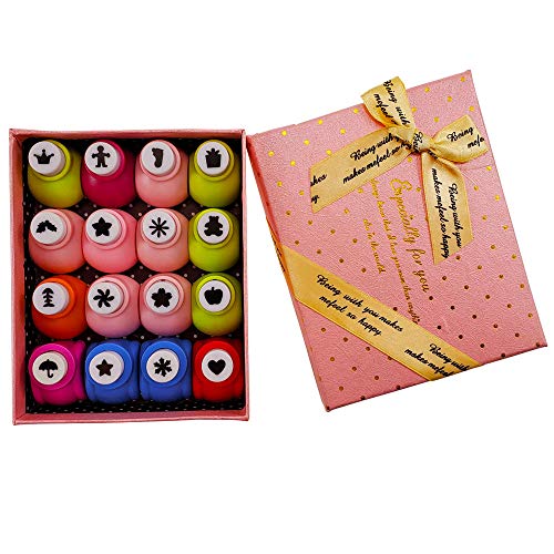 Iztoss Christmas Party Decoration Gift Box Punch Craft Set,16 Pack Hole Punch Shapes(Pink) - Thumbnail 4