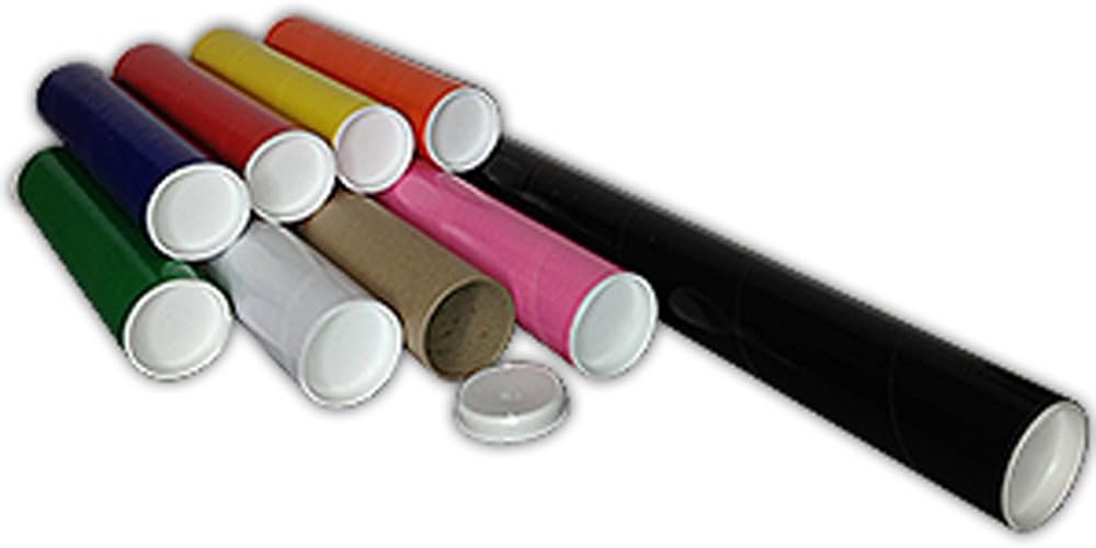 Coloured Strong Cardboard Postal Tubes Royal Mail A2 with Plastic End
