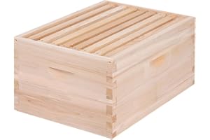 BEEINN 8 Frame Deep Beehive Box,Langstoth Deep Brood Bee Hive Box, Include Beehive Frames and Waxed Foundations