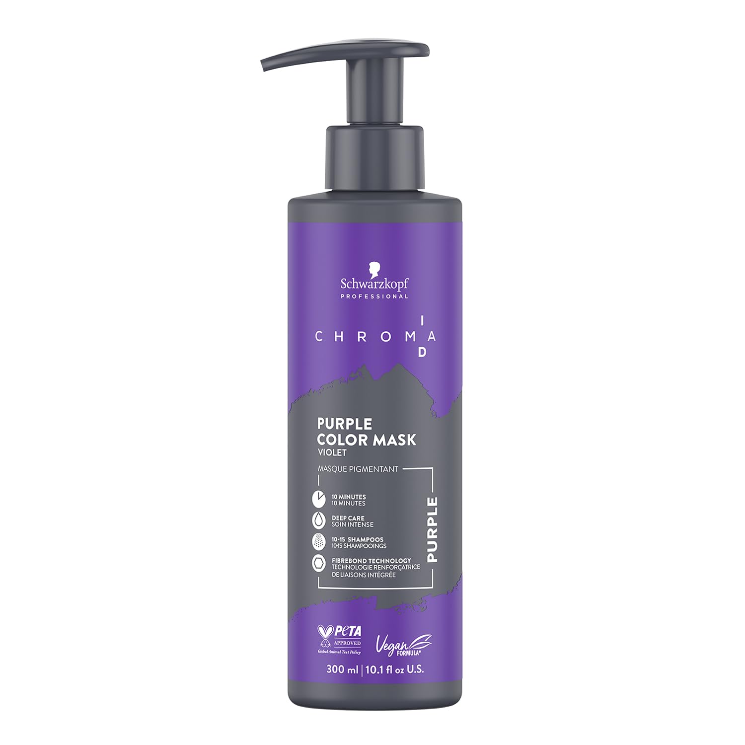 Schwarzkopf Professional CHROMA ID Bonding Color Mask Semi Permanent Mix And Tone Color System Toning Enhancing Refreshing Intense Care Deep Conditioning Shine Vegan Formula Purple 300 ml