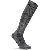 HOLLOW Alpaca Wide Compression Circulation Socks for Men and Women, Moisture Wicking Alpaca Wool Socks for Hiking, Running, Temperature Regulating & Comfortable (Large, Grey)