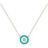 Bolenvi Stunning Evil Eye Pendant Necklace with CZ Crystals & Turquoise Stone, 925 Sterling Silver Chain, Gold-Plated Necklaces, Cute Protective Necklace for Women and Men, Trendy Jewelry