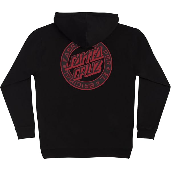 SANTA CRUZ Opus Dot P/O Hooded Heavyweight Sweatshirt Maroon w/Tan