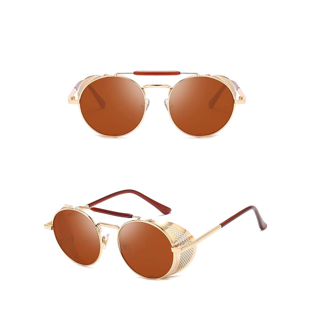 AidShunn Sunglasses Steampunk UV400 Protection Retro Eyewear Metal Round Frame Windshield Glasses Women Mens