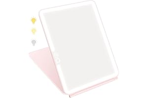 Flymiro Makeup Mirror Vanity Mirror with Lights, Lighted Makeup Mirror, with Touch Control, 3 Color Lighting, 1800 mAh USB Rechargeable,Portable Travel LED Makeup Mirror