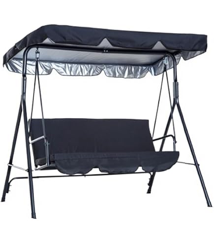 LED Lighted Porch Swing Canopy Replacement - Waterproof Shade Cover With Built-in Lights For 2-3 Seat Outdoor Swings (77x49 Inch, Green)