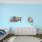 Boys Room Décor, Lego Inspired Wall Stickers, Not Associated with Lego Brand