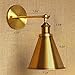 BAYCHEER Industrial Vintage Wall Sconce Wall Lamp Light Fixture with Cone Shade for Indoor Bar Warehouse Hallway Restaurant with E26 Light Bulb Socket, Gold