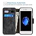 iPhone 7 Case, SAVFY [Card Slot][Kickstand][Magnetic Closure] PU Leather Wallet Case Protective Flip for Apple iPhone 7 4.7'' - Black