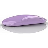 TENMOS M18 Bluetooth Mouse, USB C Rechargeable Wireless Mouse,Silent-Purple | Tri-Mode BT5.1/5.0+2.4G,Silent, Portable,Battery Level Visible, USB Receiver,Type C Adapter,Compatible with PC, Laptop,Mac