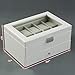 SONGMICS 20 Watch Box Lockable Organizer Display Case with Glass Top White