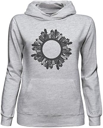 graphke City Buildings in Circle Women's Hoodie