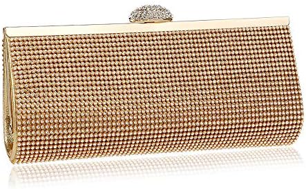 Elegant Evening Clutch Bag, Womens Elegant Rhinestone Crystal Clutch Handbag Bridesmaid Wedding Evening Party Metal Frame Hand Bag Crossbody Shoulder Purse Gift Vintage Shoulder Crossbody Bag for Banq