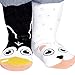 Kids Polar Bear and Penguin Toddler Mismatched Animal Friends No-Skid Socks