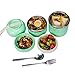 Stainless Steel Interior Bento Lunch Box 2-Tier Insulated Leak-Proof Tiffin Food Container Storage Carrier With Insulated Bag And Cutlery … (Green)
