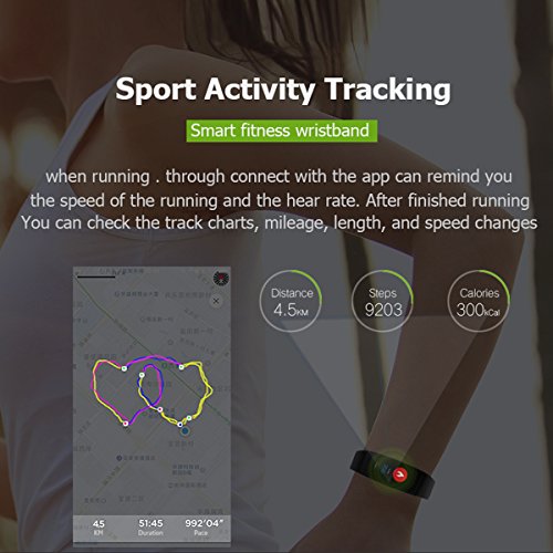 Fitness Tracker, Waterproof Color Screen Activity Tracker Watch Bluetooth Wristband Smart Bracelet with Heart Rate Blood Pressure Calories Pedometer Sleep Monitor Call Reminder for Android IOS Phone