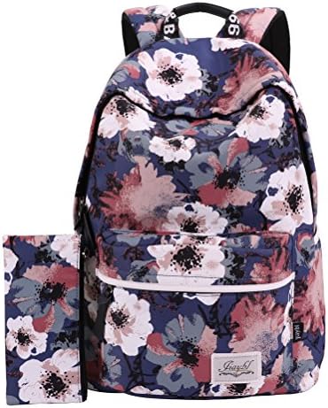 Mocha weir JIAYBL Children School Girls Ladies Women Backpack (Colorful flowers)