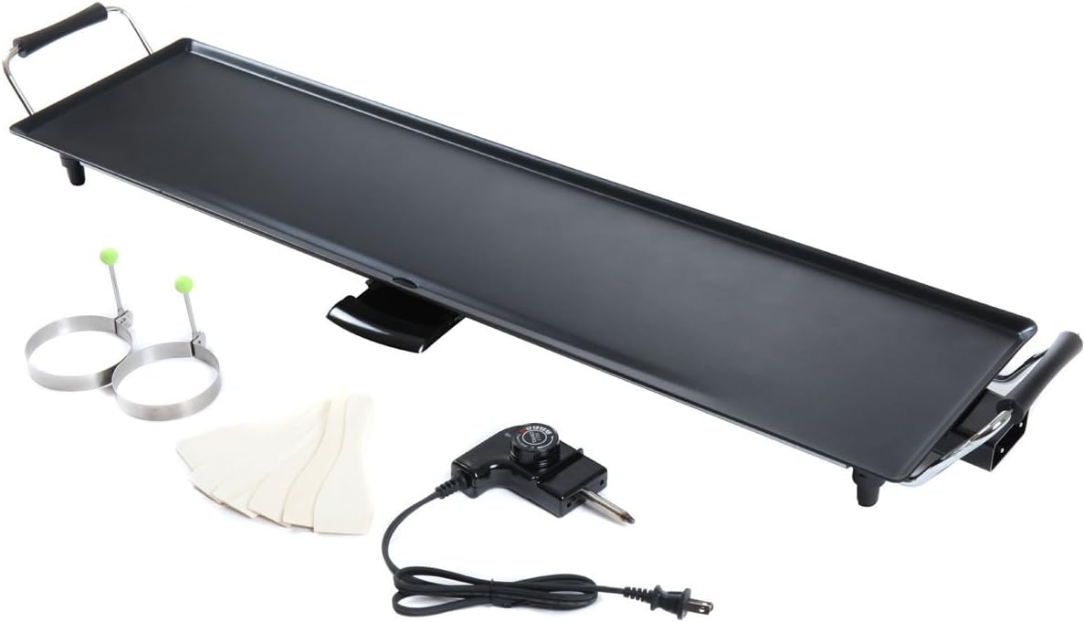 review Lotus Analin Grid Electric Teppanyaki Table Top Grill Griddle BBQ Barbecue Plate Camping, Black