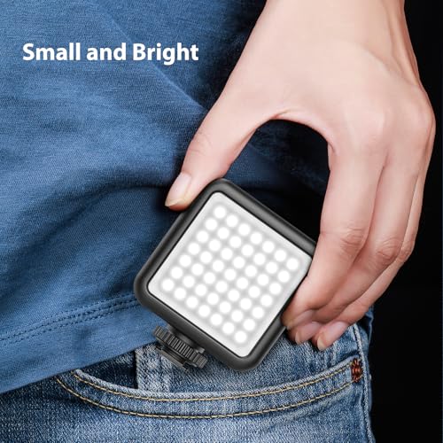ULANZI VL49 2000mAh LED Video Light w 3 Cold Shoe, Rechargeable Soft Light Panel, Portable Photography Lighting for DJI OSMO Sony DSLR Canon Camera GoPro Vlogging