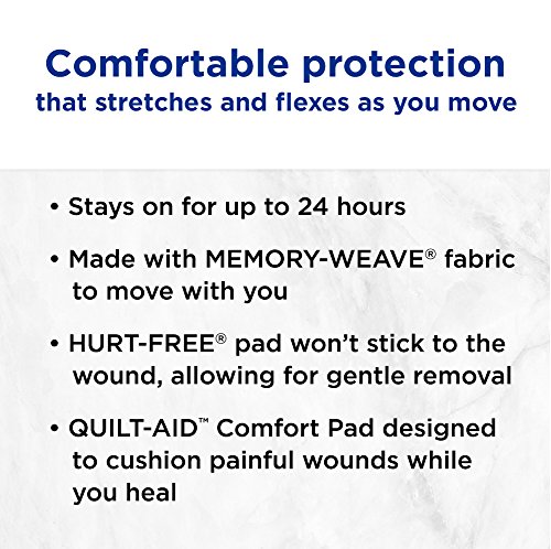 BAND-AID BRAND FLEXIBLE FABRIC ADHESIVE BANDAGES FOR COMFORTABLE FLEXIBLE PROTECTION & WOUND CARE OF MINOR CUTS & SCRAPES, WITH QUILT-AID TECHNOLOGY DESIGNED TO CUSHION PAINFUL WOUNDS, FIN (PACK OF 3)