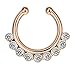 IPINK-Fake Septum Faux Nose Rings Hoop Stainless Steel Faux Lip Ear Nose Septum Ring Non Piercing Clip On Nose Hoop Rings Body Piercing Jewelry
