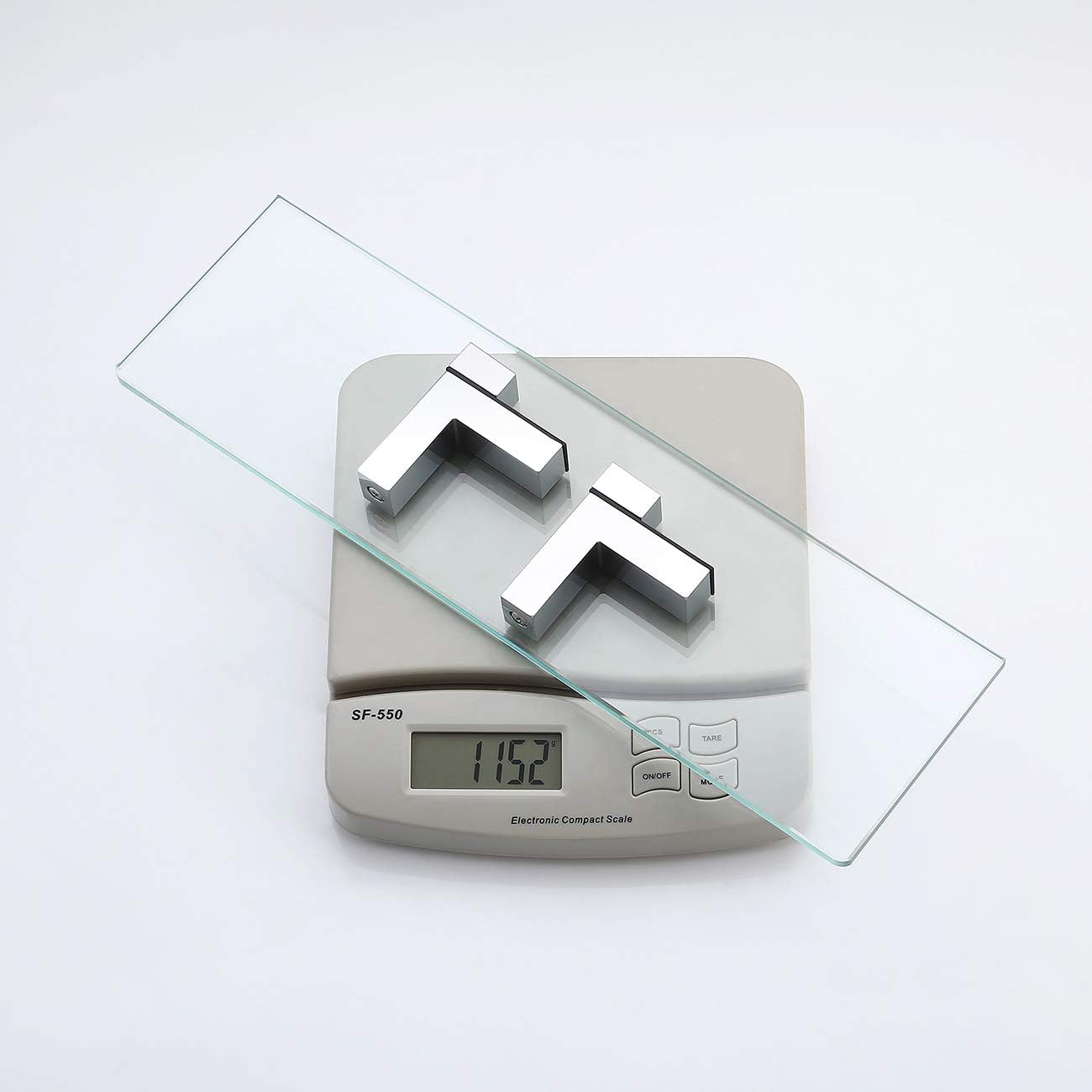 KES Bathroom Wall Shelf 16 Inch Glass Shelf Tempered Glass Shelf Polished Chrome Finish, BGS3201S40: Kitchen & Dining