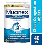 Mucinex SE 12 Hr Chest Congestion Expectorant, Tablets, 40ct