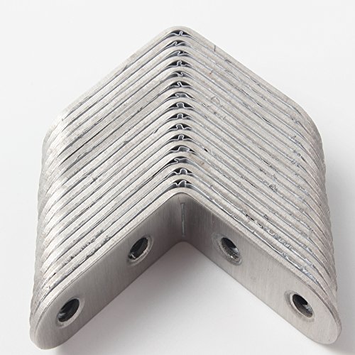 Teenitor Corner Brace, 40mmx40mm Stainless Steel Brace Corner Steel Joint Right Angle Bracket Fastener, 16 Pieces with Screws - Thumbnail 4