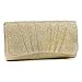 Damara Womens Perfectly Pleated Clutch Party bags,gold