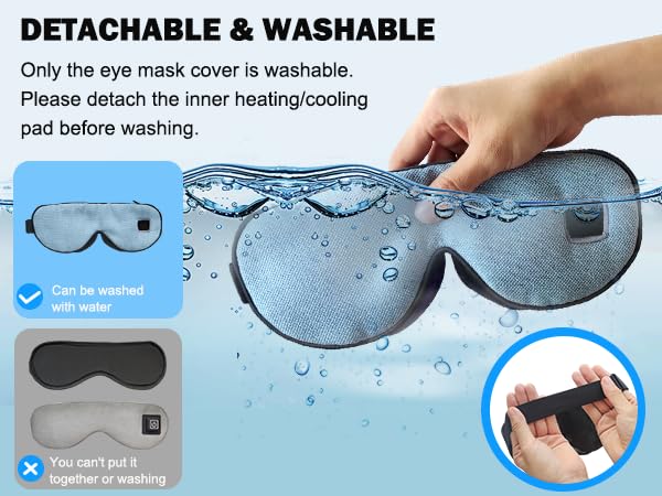 Fmlave Heated and Cooling Sleep Mask for Dry Eyes, Migraines, Electric Heated Eye Mask Improve Sleeping, Stye Eye Blepharitis Birthday Gifts for Women and Men (Blue)