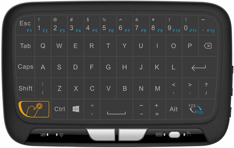 JUSTOP Wireless Touchpad With Mini Keyboard, Multi-touch controll pad, Rechargeable, Including 2.4Ghz Nano Recevier Dongle