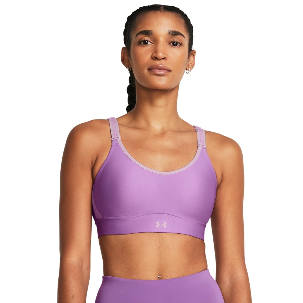 Under Armour Womens Infinity Mid Impact Sports Bra, (560) Provence Purple / / Purple Ace, X-Small A-C Image