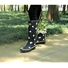Rongee-Womens-Tall-Rubber-Rain-Boots-Daisy-Printed-with-Adjustable-Buckle-Dust-Bag-Packed