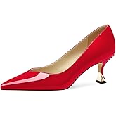 MOTIMODEN Women Low Kitten Heels Women's Dressy Pumps Pointed Closed Toe Elegant Wedding Pumps Formal Work Office Comfortable Shoes Classic Pumps for Women