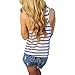 Summer Stripe Vest,Hemlock Women Sleeveless Blouse T Shirt Casual Tank Tops (L, White)