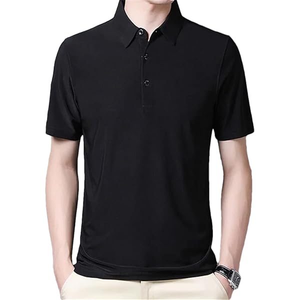 Fulbant Mens Designer Half Zipper Polo Shirts with Short Sleeve