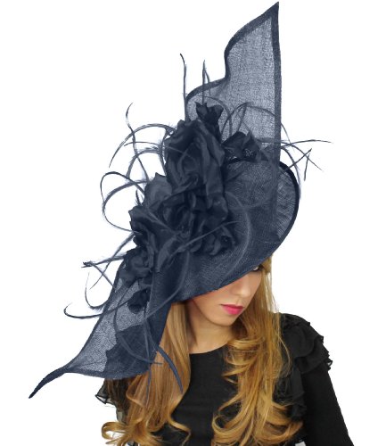 Large Navy Blue Ladies Feather 