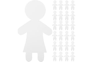 Yardwe 40pcs White Paper Dolls Blank Human Cutouts for Kids Craft Projects with Educational Fun