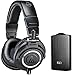 Audio-Technica ATH-M50X Professional Studio Headphones (Black) with FiiO A3 Portable Headphone Amplifier (Black)