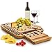 Sakranco Cheese Board Tray With Slide Out Drawer & Cutlery Set (Knife, Spreader, Fork & Shaver) |BONUS Complimentary 4 Slate Markers & 2 Pens | 100% Natural Bamboo Platter For Crackers, Fruit, Meat ..