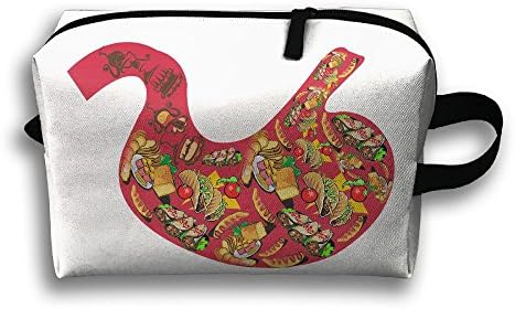 Art Stomach With Food Travel Case Cosmetic Storage Bags Makeup Clutch Pouch Organizer Bag Pencil Holder