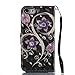 iPhone 7 Case,iPhone 8 Case,Kickstand Wallet Cover with Inner Soft Bumper Shock Proof and Scratch Resistance Full Protective Cover with Credit Card Holder Birthday Gift for Apple iPhone 7-Purple