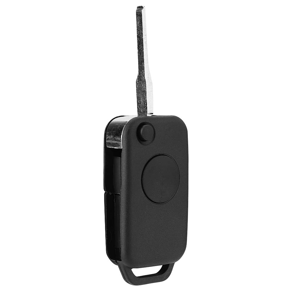 Key Fob Case,KIMISS 1 Button Flip Remote Key Fob Case ABS Fob Shell Cover For Class 1984-2004(Black)
