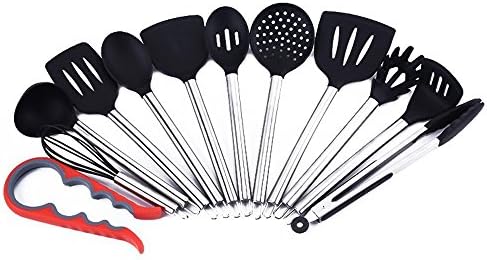 Kitchen Utensils Set,JmeGe 12 Piece Cooking Utensils - Nonstick Utensil Set - Silicone and Stainless Steel Kit - Best Kitchen Gadgets Kitchen Tool Set Gift