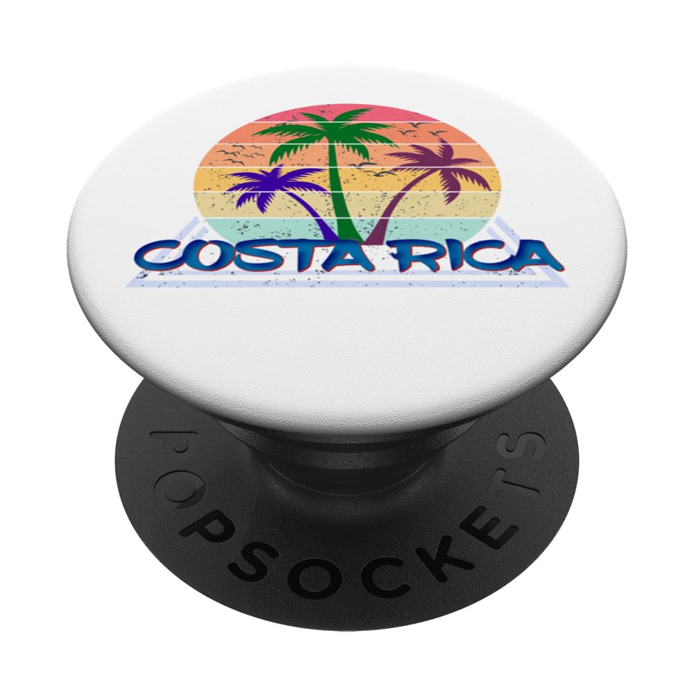 Costa Rica Palm Trees Cocktail Resort Souvenir Beach Life PopSockets Swappable PopGrip