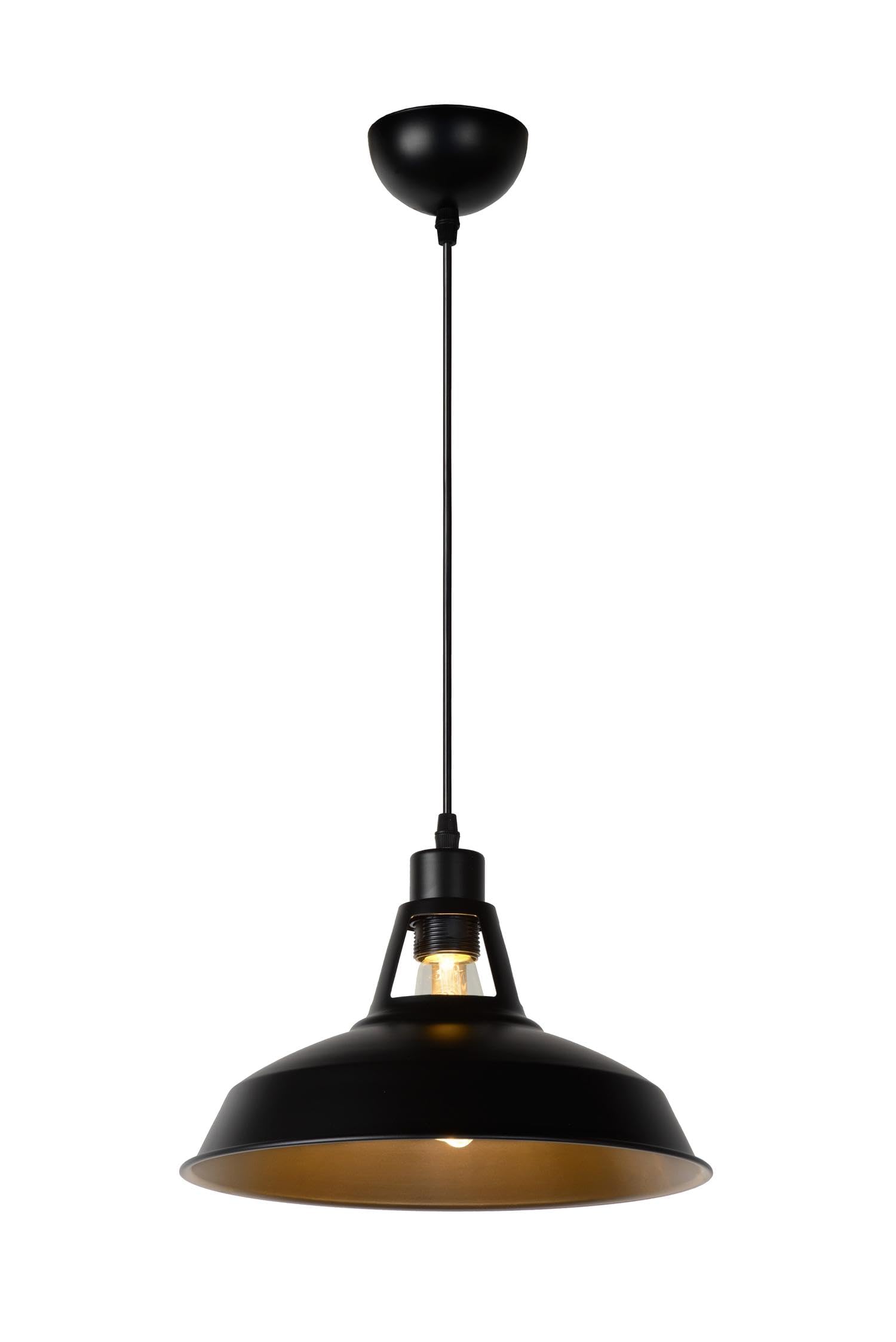 LUCIDE BRASSY-BIS - Pendant Light - Ø 31 cm - 1xE27 - Black