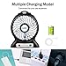 Portable USB Fan Battery Operated Fan Flashlight, Quiet Powerful Rechargeable Desk Fan Phone Charge,Outdoor,Office,Backpacking (Black)