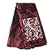 African Lace Fabric Nigerian French Lace Net Fabric Embroidered Fabric for Wedding Party ZS771(Wine)